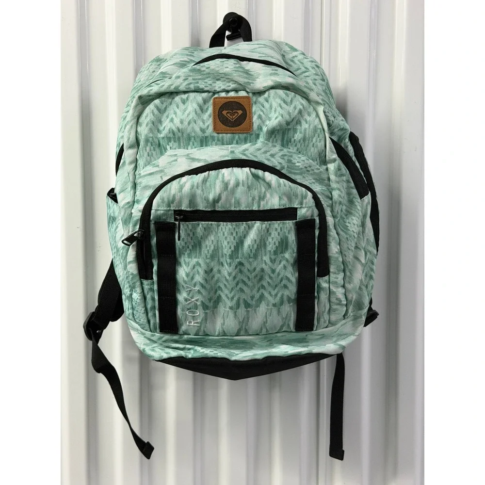 Roxy Backpack Womens One Size Mint Green Excellent Ikat Geometric Daypack